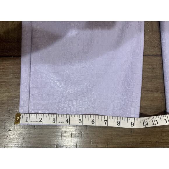 Naked Wardrobe Purple Faux Croc Leather High Rise Straight Leg Pants Size XL EUC - Picture 10 of 15